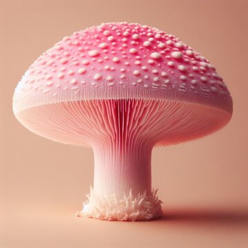 pink mushroom isolated on  white