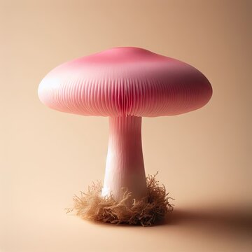 pink mushroom isolated on  white