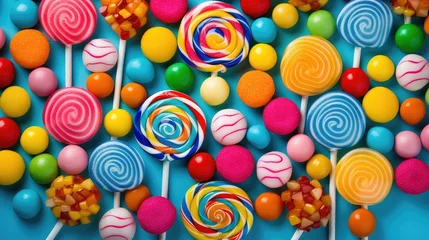 Fotobehang treat lollipop candy food illustration flavor fruity, chewy hard, swirl stick treat lollipop candy food © vectorwin
