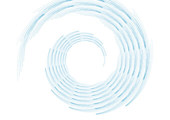 Blue circular spiral lines abstract futuristic tech background. Vector minimal design