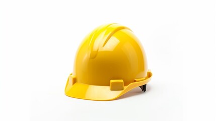 Yellow safety helmet isolated on white background Ai Generative