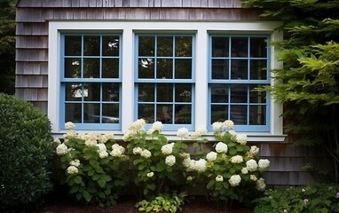 Fototapeta na wymiar Cottage Windows Small charming windows .