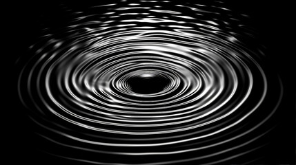 Tranquil Water Ripples: Panoramic Macro View of Nature's Reflection - Close-up Droplet Creates Abstract Ripple Effect on Liquid Surface for a Serene and Calm Aquatic Pattern.