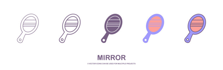 thin line small makeup round mirror icon. linear trend modern logotype graphic stroke art design web element isolated on white background. - obrazy, fototapety, plakaty