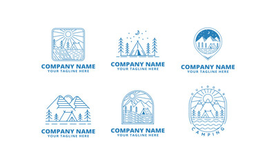 Fototapeta premium set of logo camping vector illustration