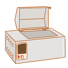lab electronic appliances_opened waterbath_vector
