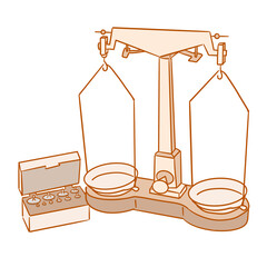 lab electronic appliances_Weighing scale_balance_vector