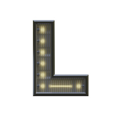 Bold Neon Light 3D Alphabet PNG Letters