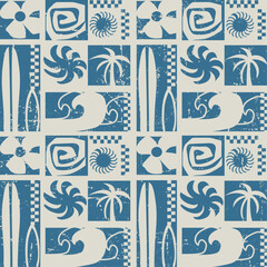 Summer seamless pattern, beach life elements Vector illustration, print design, print , exotic wallpaper, textile, fabric © sumonsharif