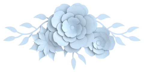Schilderijen op glas 3D paper flower. Pastel flower. 3D illustration. © dekzer007