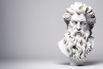 Illustration of a Renaissance head marble statue, Greek mythology, Roman mythology