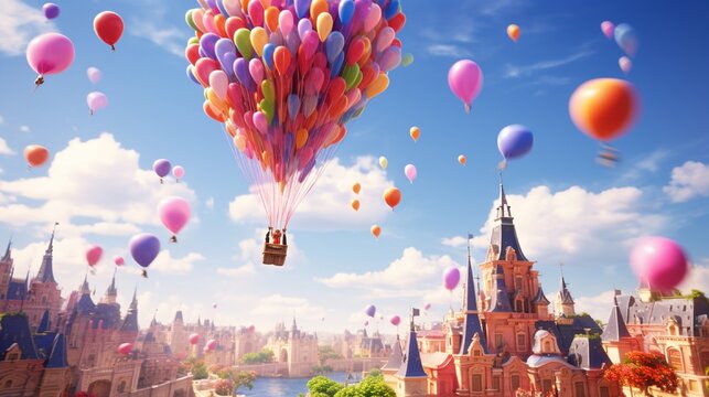 Celebrate In Style With A Parade Of Air Balloons, Gracefully Floating And Setting The Stage For A Day Filled With Laughter And Merriment.