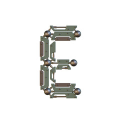 Futuristic & Robotic 3D Alphabet PNG Letters