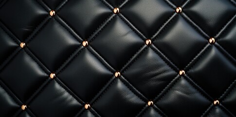 closeup black leather pattern with diamonds