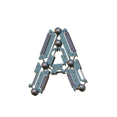 Futuristic & Robotic 3D Alphabet PNG Letters