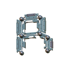 Futuristic & Robotic 3D Alphabet PNG Letters