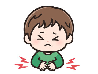 腹痛の男の子の顔