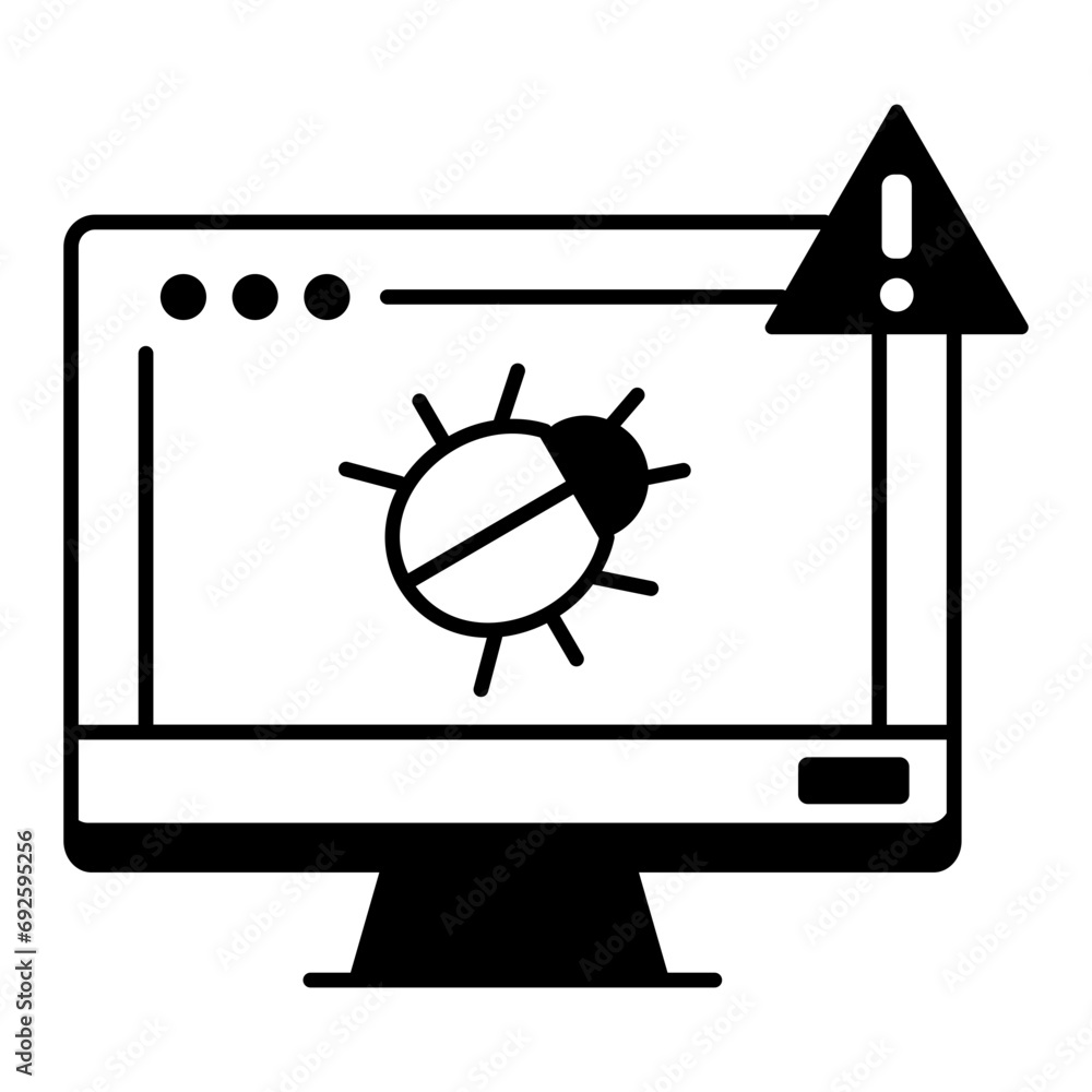 Canvas Prints handy line style icon of laptop security