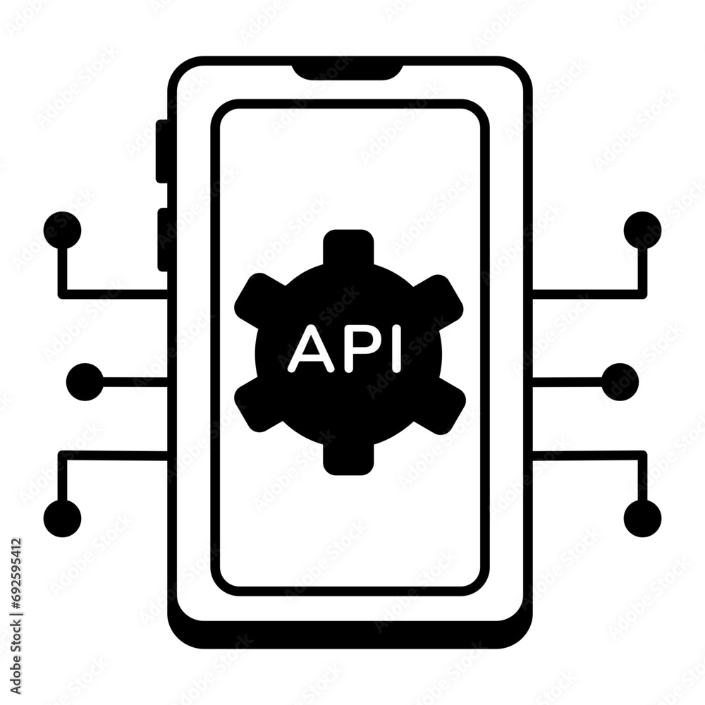Canvas Prints premium mobile api line icon