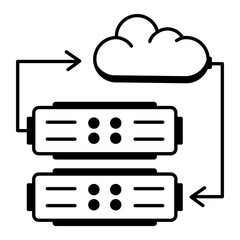 Shared server outline icon design 