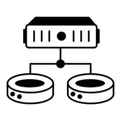 Shared server outline icon design 