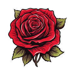 red rose flower vector illustration, valentine greeting card