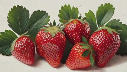 Strawberries .AI generation. - obrazy, fototapety, plakaty