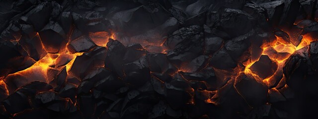 Black Abstract Lava Stone Texture Background