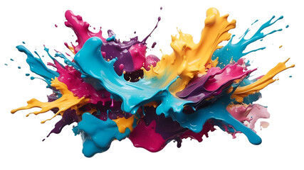 Colorful paint splash isolated on white background - obrazy, fototapety, plakaty