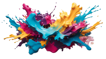 Colorful paint splash isolated on white background