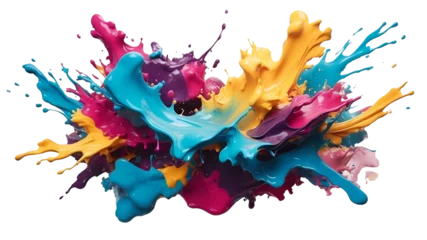 Fototapeten Colorful paint splash isolated on white background © Kacper