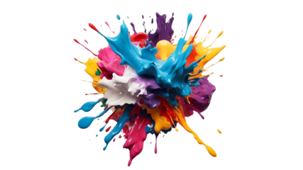 Colorful paint splash isolated on white background