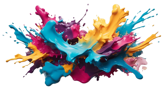 Colorful paint splash isolated on white background