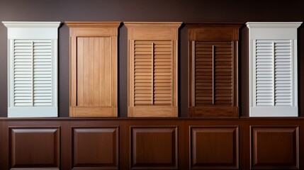 various wooden door styles like louvered, board-and-batten, or paneled.