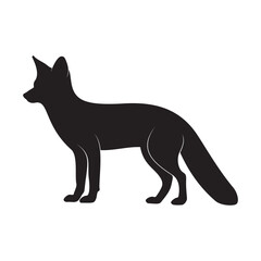 fox silhouette on white background