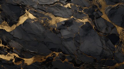 Black and gold abstract lava stone texture background