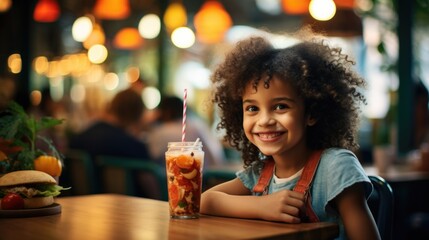 A schoolchild in the school cafeteria. Time of lunch break, peculiarities of the school meal, snack