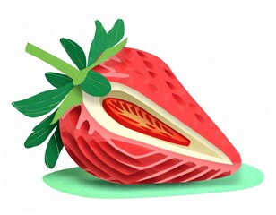 Strawberry illustration . AI generation.