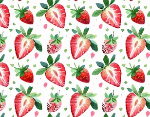 Strawberry illustration . AI generation.