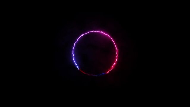 Abstract beautiful blue line circle animation. Black background UHD 4k video.