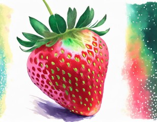 Strawberry illustration . AI generation.