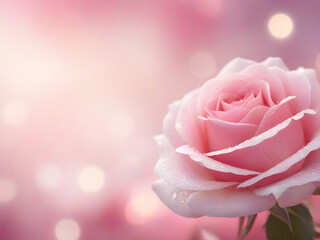 pink rose with light bokeh 