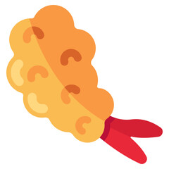 Editable design icon of fried shrimp 