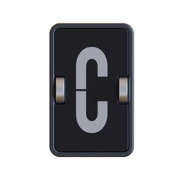 Split-Flap 3D Alphabet PNG Letters