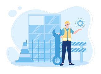 keeping safe in the office concept flat illustration