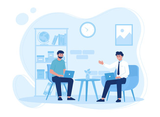 business strategy consultancy concept flat illustration