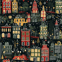 Seamless pattern of christmas day in amsterdam netherlands