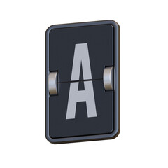 Split-Flap 3D Alphabet PNG Letters