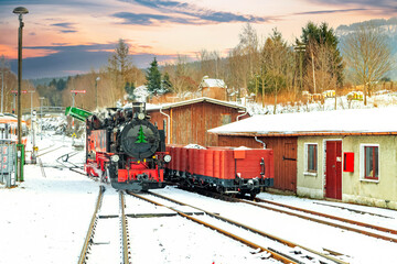 Fichtelbergbahn, Erzgebirge, Sachsen, Deutschland 