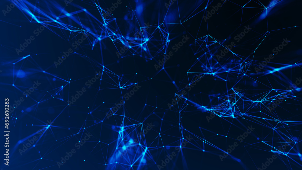 Poster network connection structure. big data. connecting points and lines. abstract technology background.
